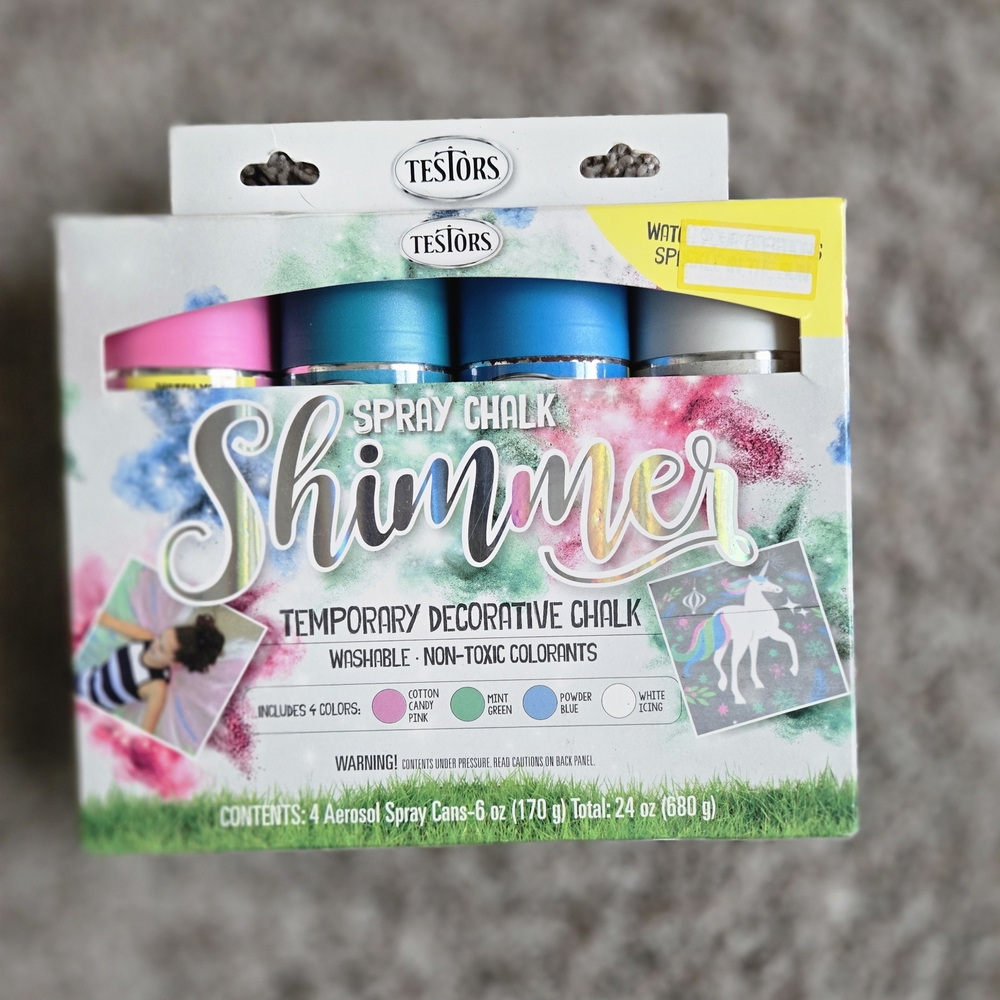Spray Chalk Shimmer Set - Pink, Blue, Yellow, White